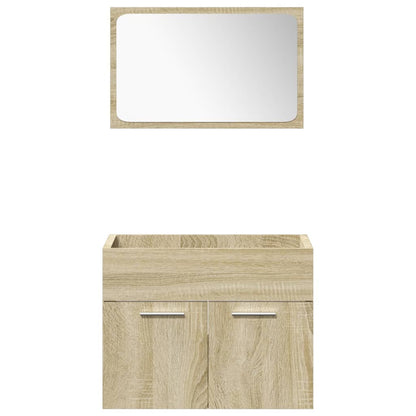 Set Mobili da Bagno 5 pz Rovere Sonoma in Legno Multistrato