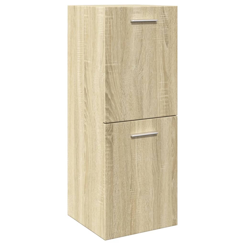 Set Mobili da Bagno 5 pz Rovere Sonoma in Legno Multistrato