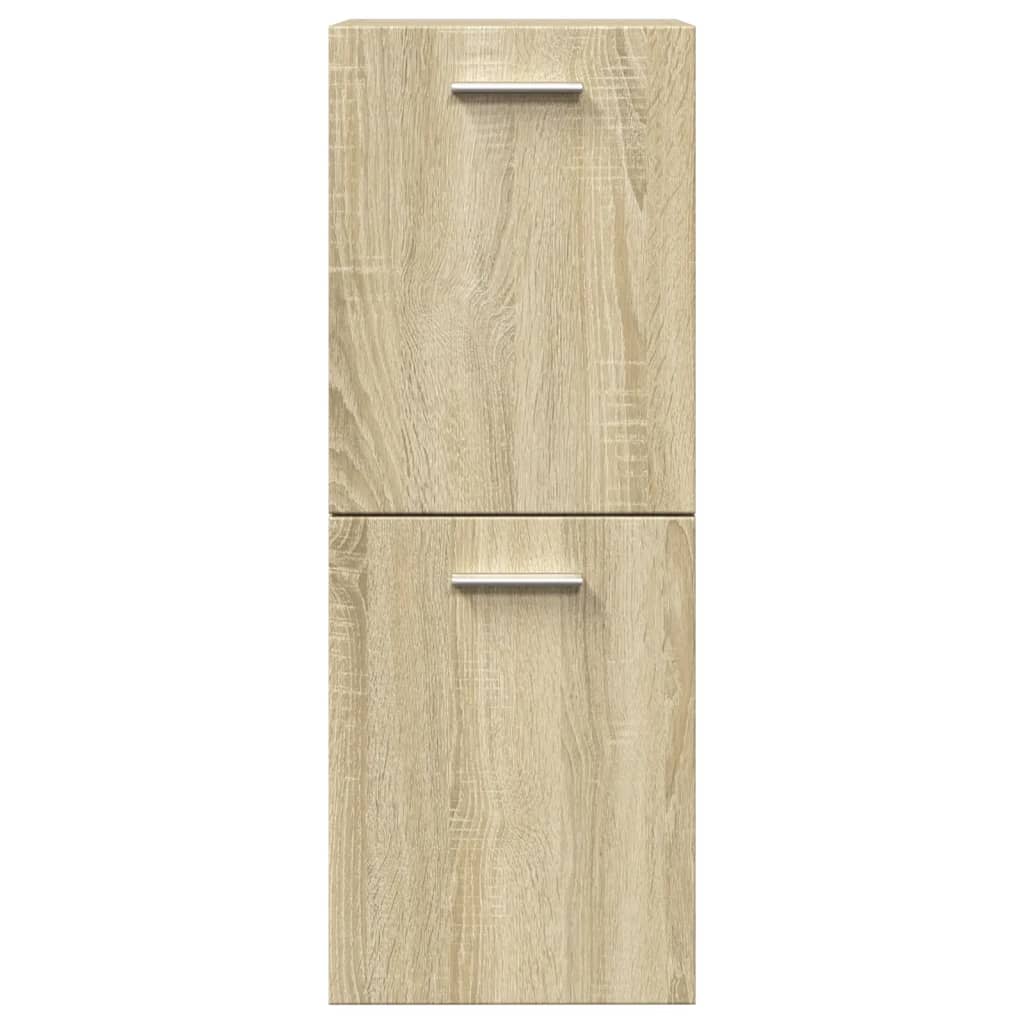Set Mobili da Bagno 5 pz Rovere Sonoma in Legno Multistrato