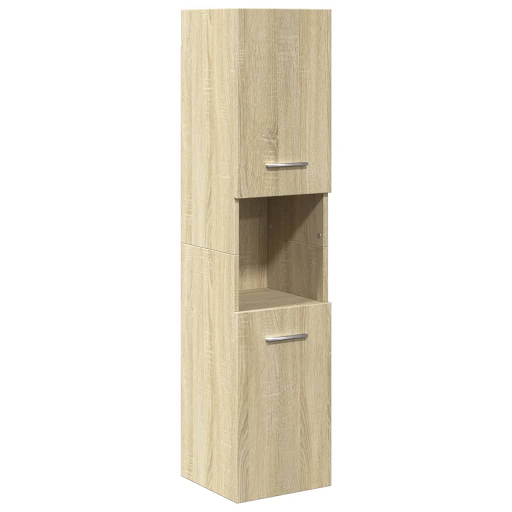 Set Mobili da Bagno 5 pz Rovere Sonoma in Legno Multistrato | homemem39