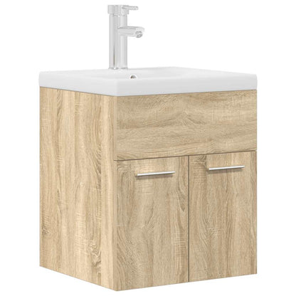 Mobile da Bagno con Lavabo Integrato e Rubinetto Rovere Sonoma | homemem39