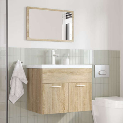 Set Mobili da Bagno 3 pz Rovere Sonoma in Legno Multistrato | homemem39