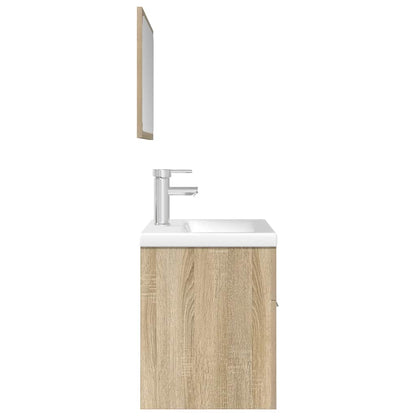 Set Mobili da Bagno 3 pz Rovere Sonoma in Legno Multistrato | homemem39