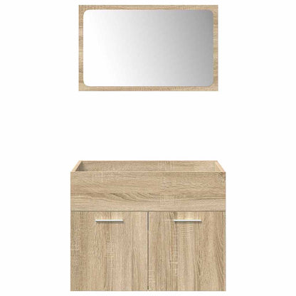 Set Mobili da Bagno 5 pz Rovere Sonoma in Legno Multistrato
