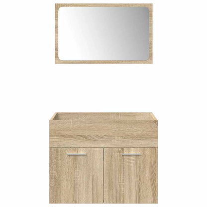 Set Mobili da Bagno 4 pz Rovere Sonoma in Legno Multistrato | homemem39