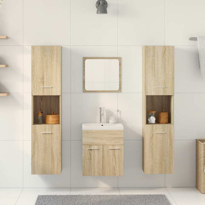 Set Mobili da Bagno 5 pz Rovere Sonoma in Legno Multistrato | homemem39