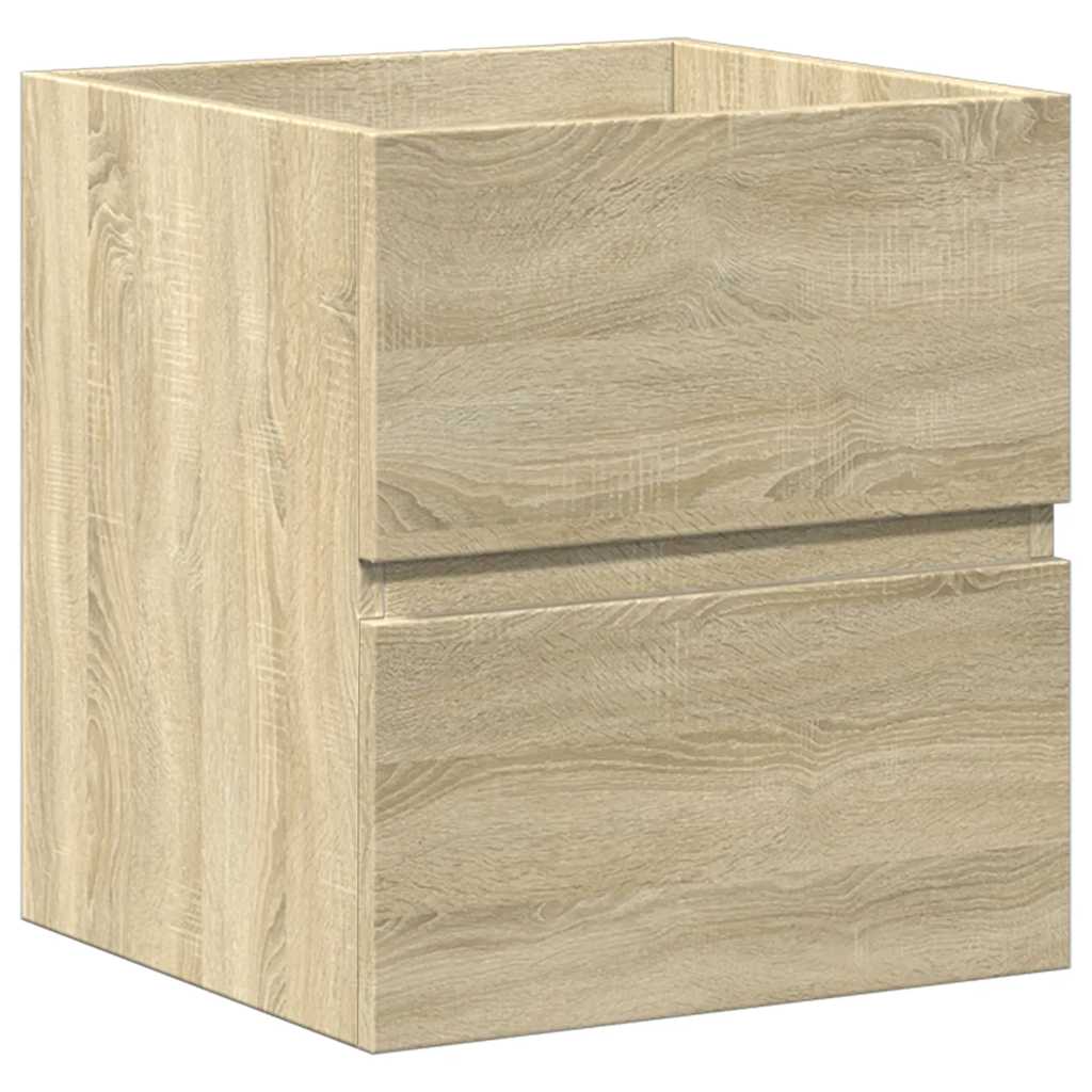 Set Mobili da Bagno 2 pz Rovere Sonoma in Legno Multistrato | homemem39