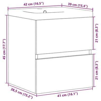 Set Mobili da Bagno 2 pz Rovere Sonoma in Legno Multistrato | homemem39