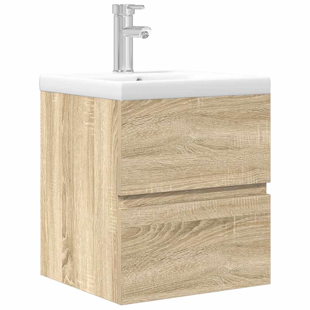 Set Mobili da Bagno 2 pz Rovere Sonoma in Legno Multistrato | homemem39