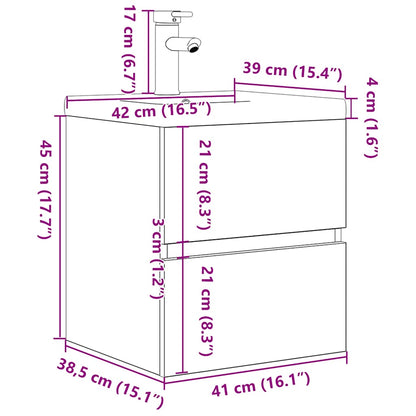 Set Mobili da Bagno 2 pz Rovere Sonoma in Legno Multistrato | homemem39