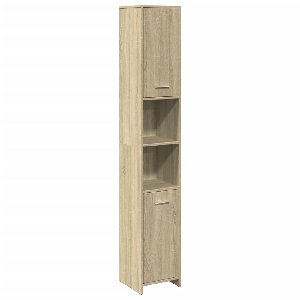 Set Mobili da Bagno 4 pz Rovere Sonoma in Legno Multistrato | homemem39