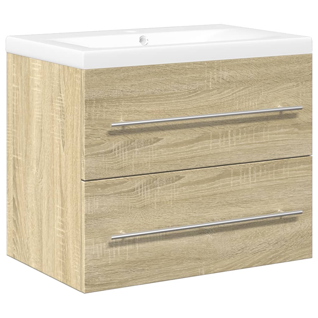 Set Mobili da Bagno 2 pz Rovere Sonoma in Legno Multistrato | homemem39