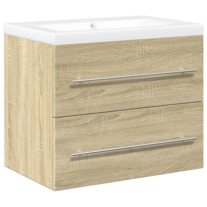 Set Mobili da Bagno 2 pz Rovere Sonoma in Legno Multistrato | homemem39