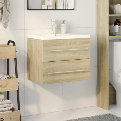Set Mobili da Bagno 2 pz Rovere Sonoma in Legno Multistrato | homemem39