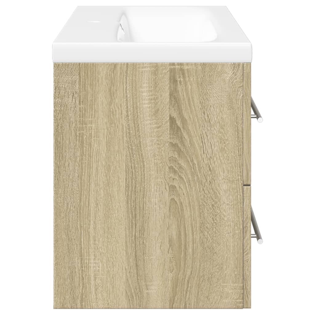 Set Mobili da Bagno 2 pz Rovere Sonoma in Legno Multistrato | homemem39