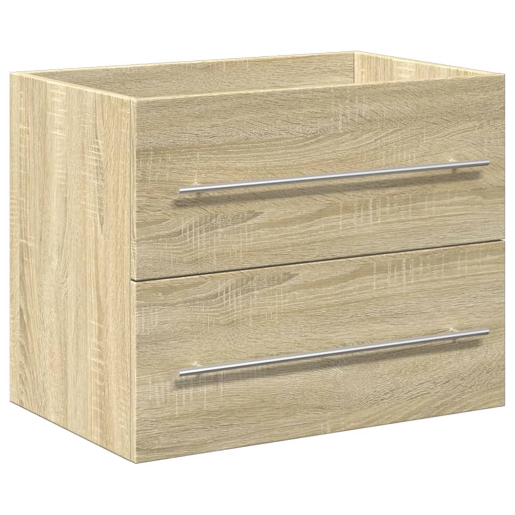 Set Mobili da Bagno 2 pz Rovere Sonoma in Legno Multistrato | homemem39