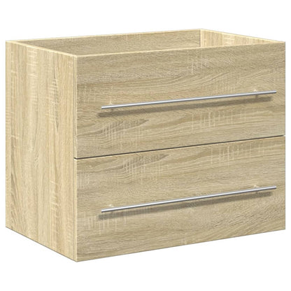Set Mobili da Bagno 2 pz Rovere Sonoma in Legno Multistrato | homemem39