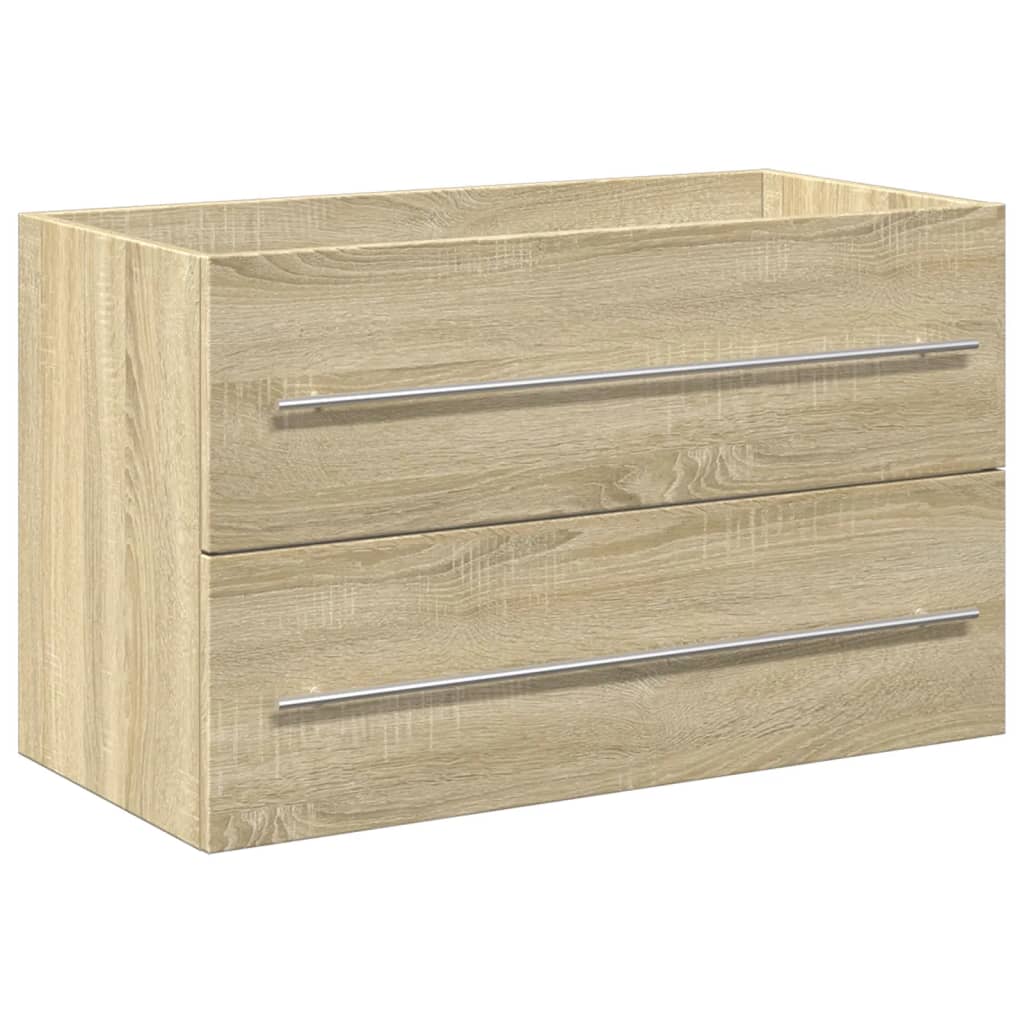 Set Mobili da Bagno 2 pz Rovere Sonoma in Legno Multistrato | homemem39