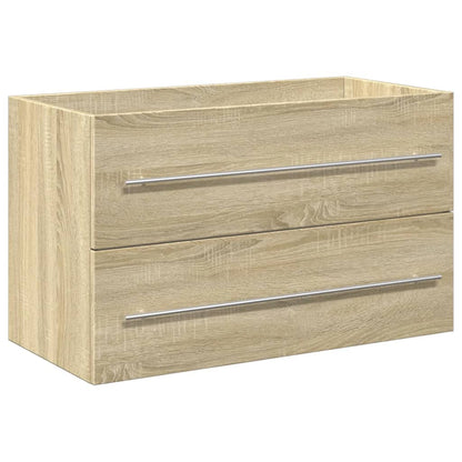 Set Mobili da Bagno 2 pz Rovere Sonoma in Legno Multistrato | homemem39