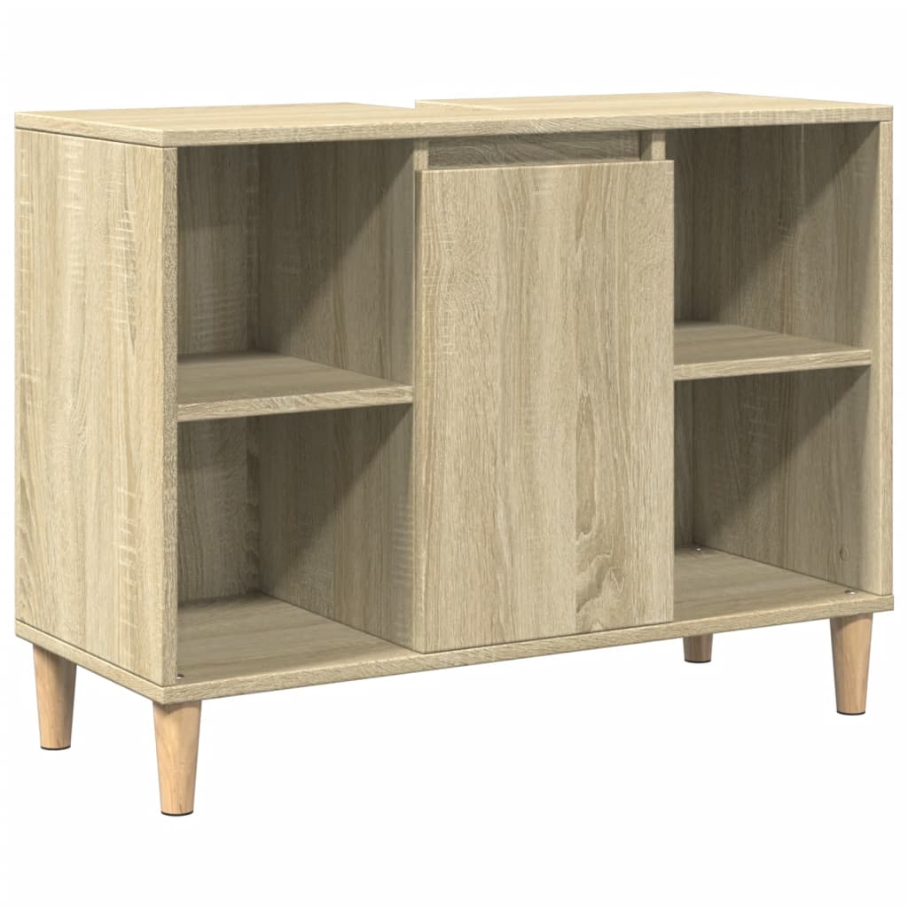 Set Mobili da Bagno 3 pz Rovere Sonoma in Legno Multistrato | homemem39