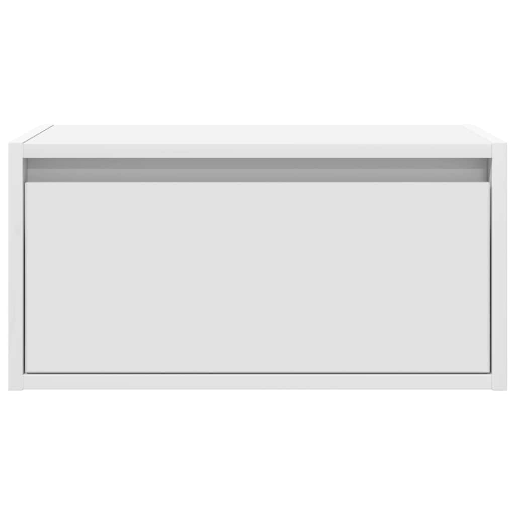 Comodini a Parete con Luci LED 2 pz Bianchi - homemem39