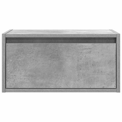 Comodini a Parete con Luci LED 2 pz Grigio Cemento
