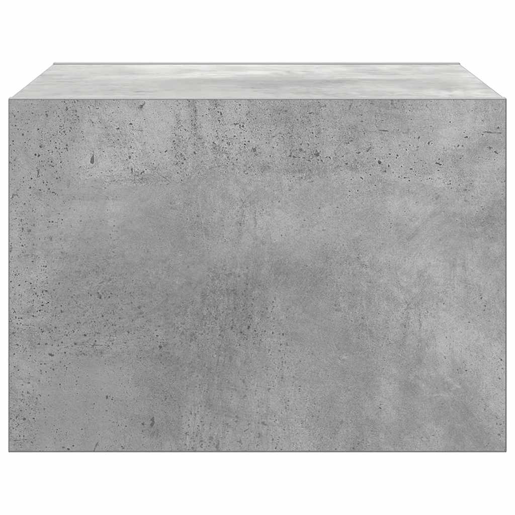 Comodini a Parete con Luci LED 2 pz Grigio Cemento