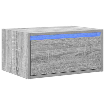 Comodino a Parete con luci LED Grigio Sonoma - homemem39