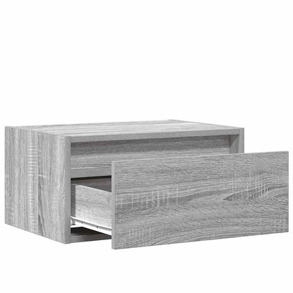Comodino a Parete con luci LED Grigio Sonoma - homemem39