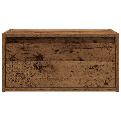 Comodino a Parete con Luci LED Legno Antico - homemem39