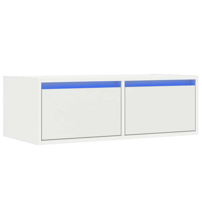 Mobile Porta TV con Luci LED 75x35,5x25 cm Bianco - homemem39