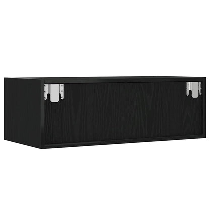 Mobile Porta TV con Luci LED Rovere Nero 75x35,5x25 cm - homemem39