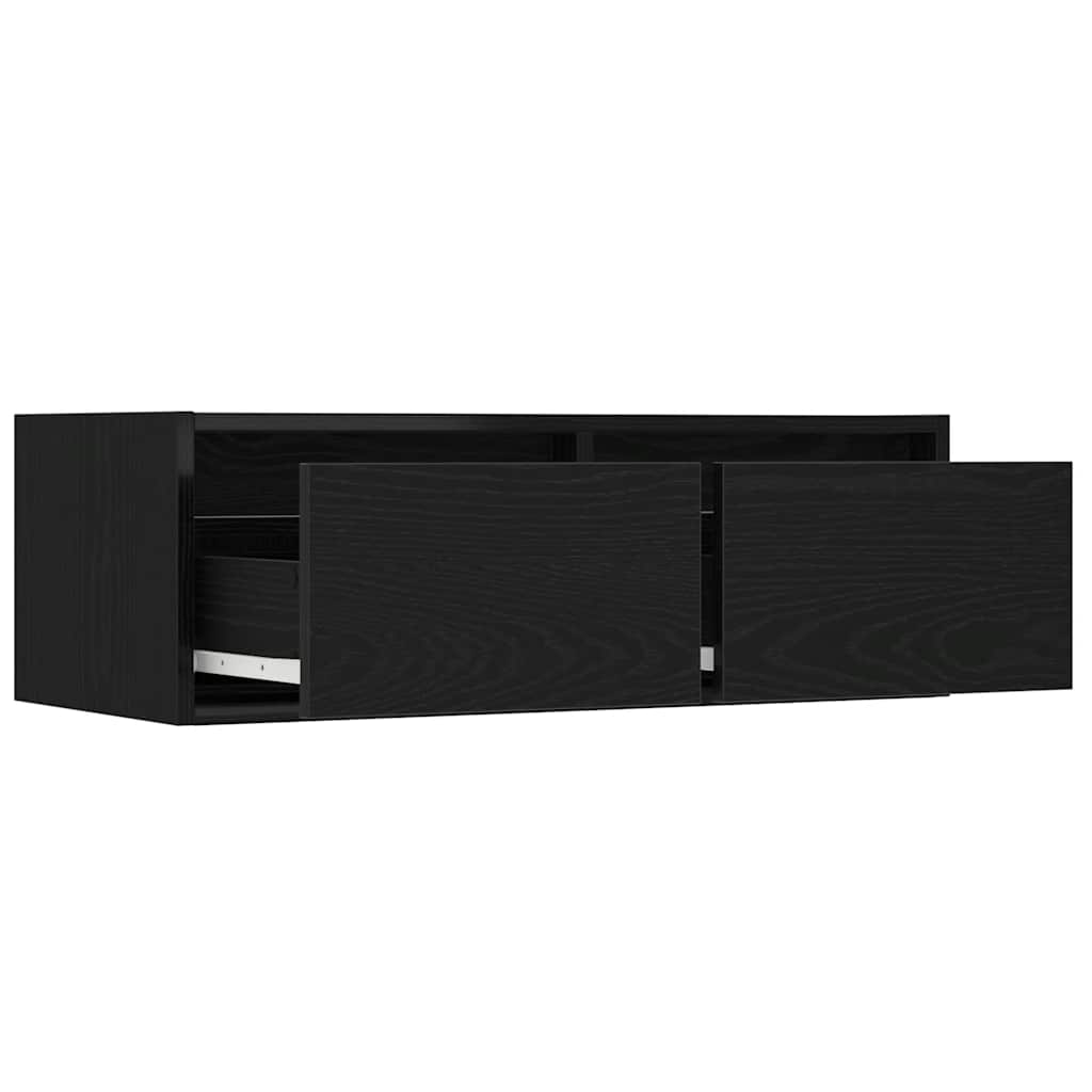 Mobile Porta TV con Luci LED Rovere Nero 75x35,5x25 cm - homemem39