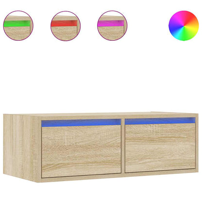 Mobile Porta TV con Luci LED Rovere Sonoma 75x35,5x25 cm