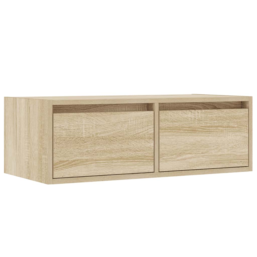Mobile Porta TV con Luci LED Rovere Sonoma 75x35,5x25 cm