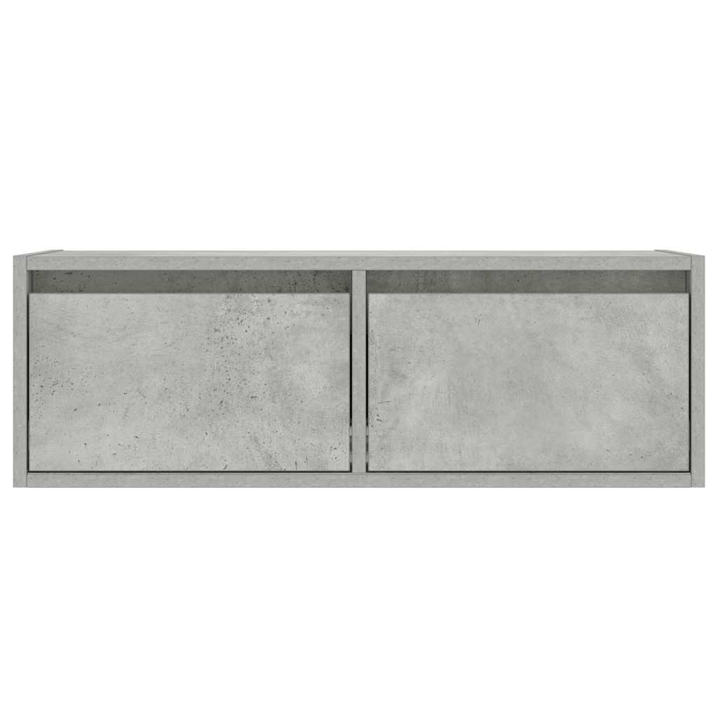 Mobile Porta TV con Luci LED Grigio Cemento 75x35,5x25 cm