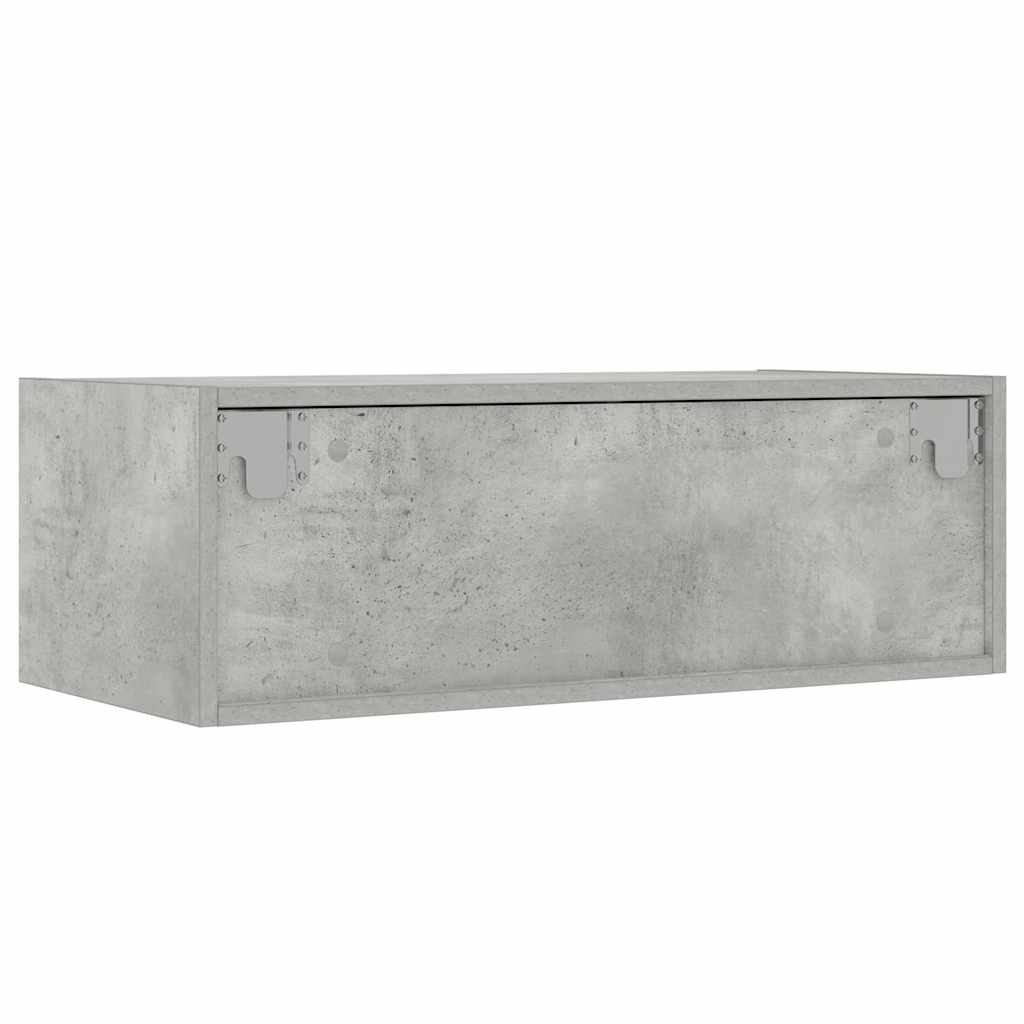 Mobile Porta TV con Luci LED Grigio Cemento 75x35,5x25 cm