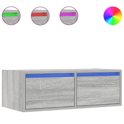 Mobile Porta TV con Luci LED Grigio Sonoma 75x35,5x25 cm - homemem39