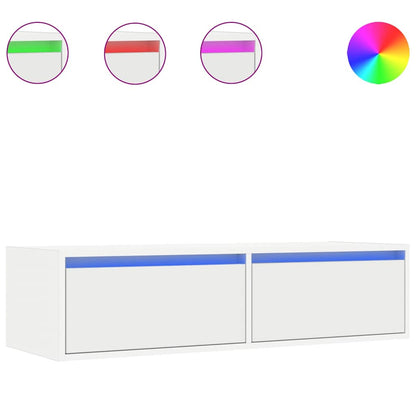 Mobile Porta TV con Luci LED Bianco 100X35,5x25 cm - homemem39