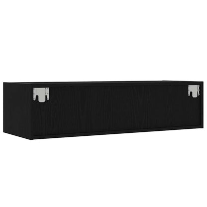 Mobile Porta TV con Luci LED Rovere Nero 100X35,5x25 cm - homemem39