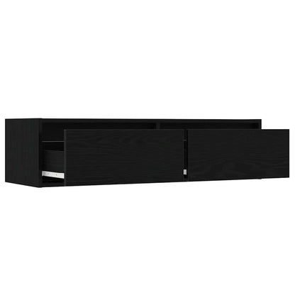 Mobile Porta TV con Luci LED Rovere Nero 100X35,5x25 cm - homemem39