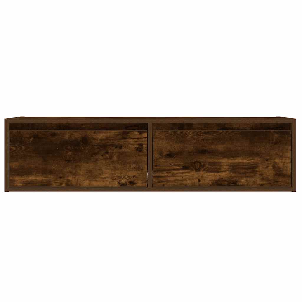 Mobile Porta TV con Luci LED Rovere Fumo 100X35,5x25 cm | homemem39