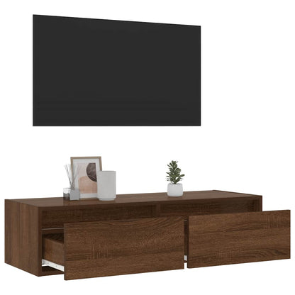 Mobile Porta TV con Luci LED Rovere Marrone 100X35,5x25 cm - homemem39