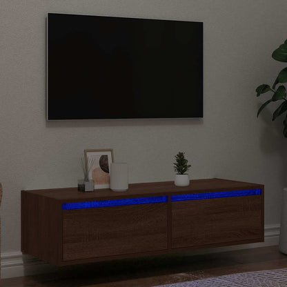 Mobile Porta TV con Luci LED Rovere Marrone 100X35,5x25 cm - homemem39