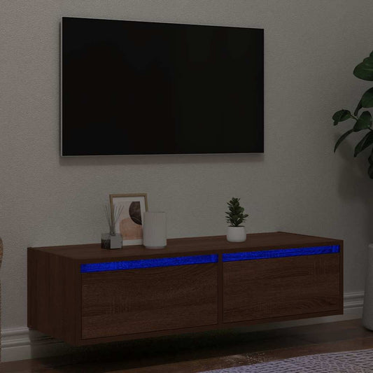 Mobile Porta TV con Luci LED Rovere Marrone 100X35,5x25 cm - homemem39