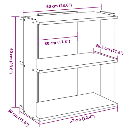 Libreria a 3 Ripiani Bianca 60x30x60 cm in Legno Multistrato | homemem39