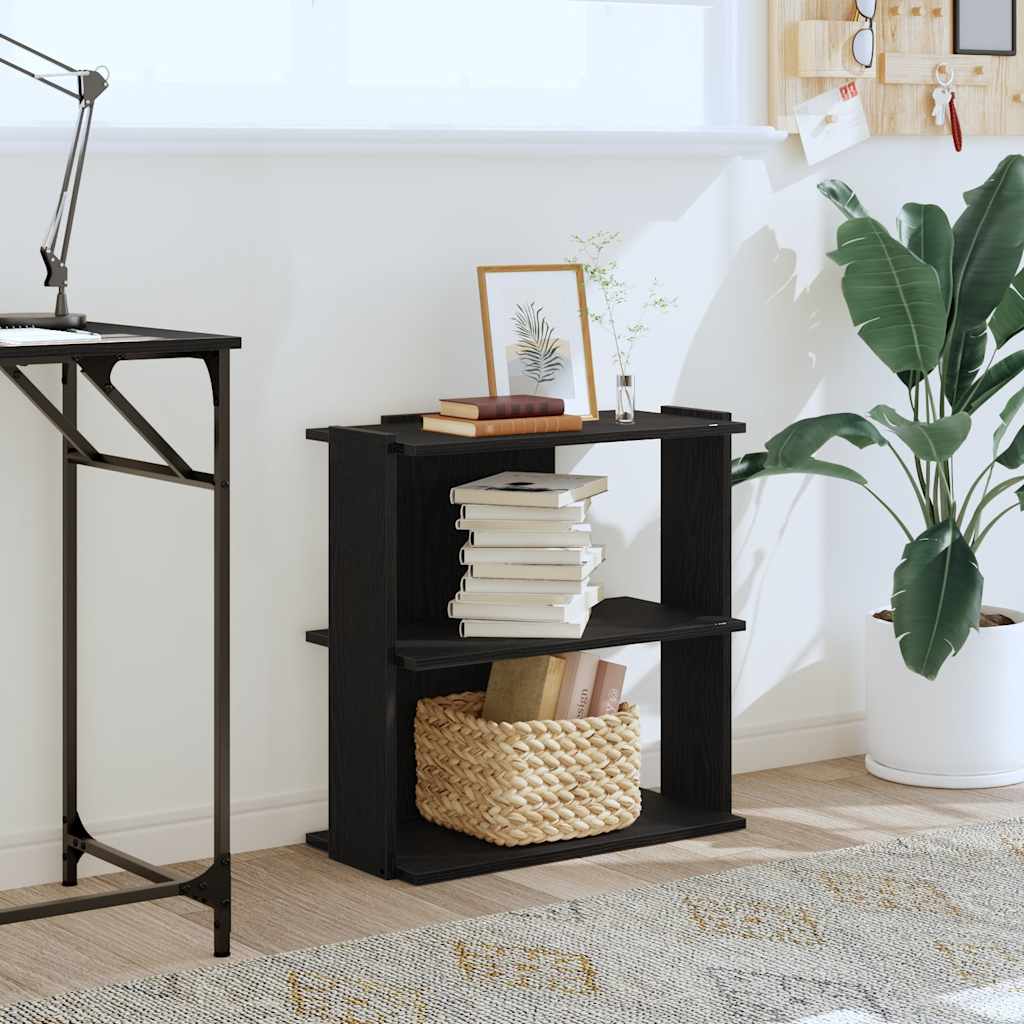 Libreria a 3 Ripiani Nera 60x30x60 cm in Legno Multistrato | homemem39