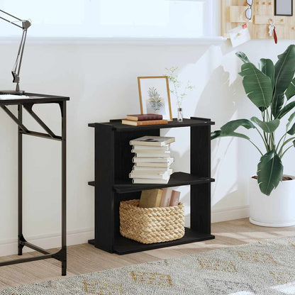Libreria a 3 Ripiani Nera 60x30x60 cm in Legno Multistrato | homemem39