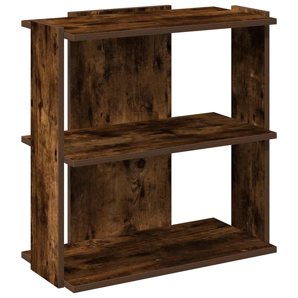 Libreria a 3 Ripiani Rovere Fumo 60x30x60 cm Legno Multistrato | homemem39