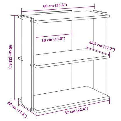 Libreria a 3 Ripiani Grigio Sonoma 60x30x60cm Legno Multistrato | homemem39